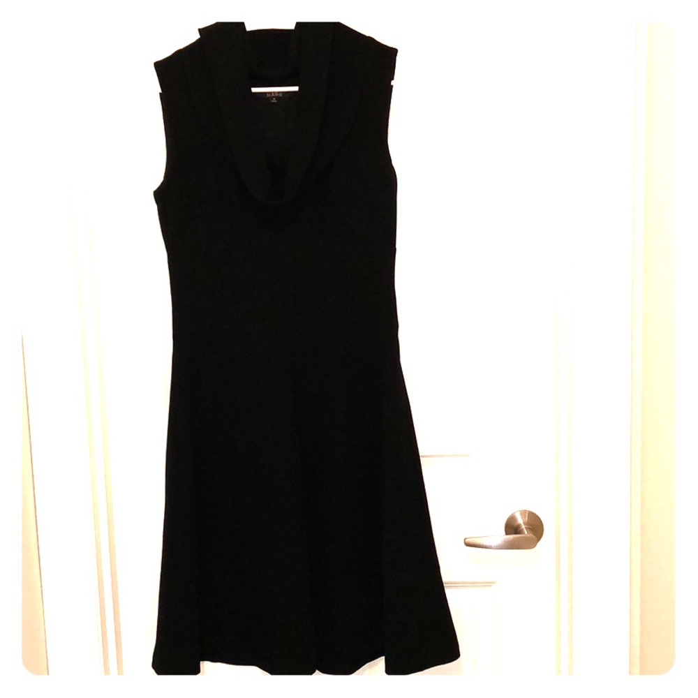 Scarfed black dress
